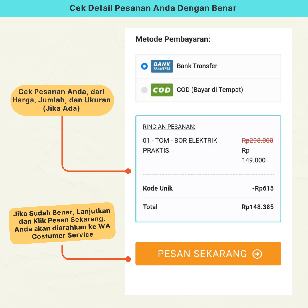 Langkah 2: Cek Detail Pesanan